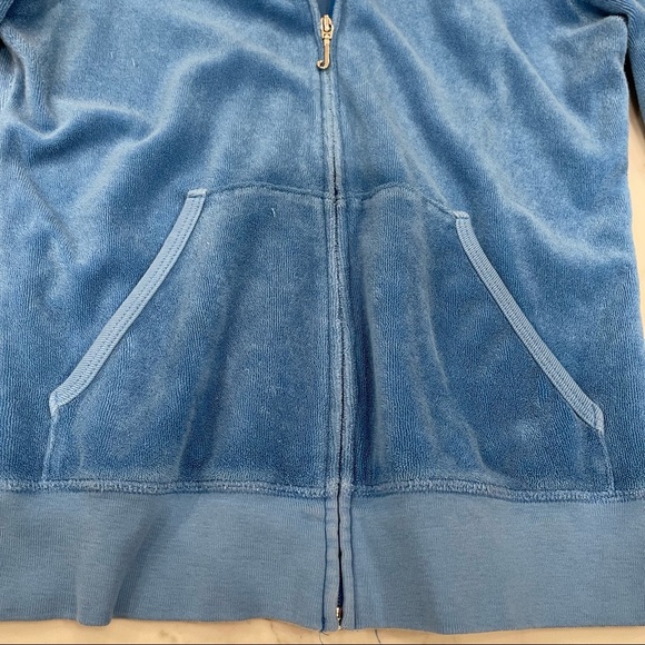 Juicy Couture blue terry cloth zip up hoodie with silver “J” - Picture 8 of 16